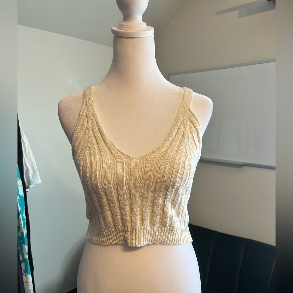 3/$15 Cream Knit Women's Crop Top